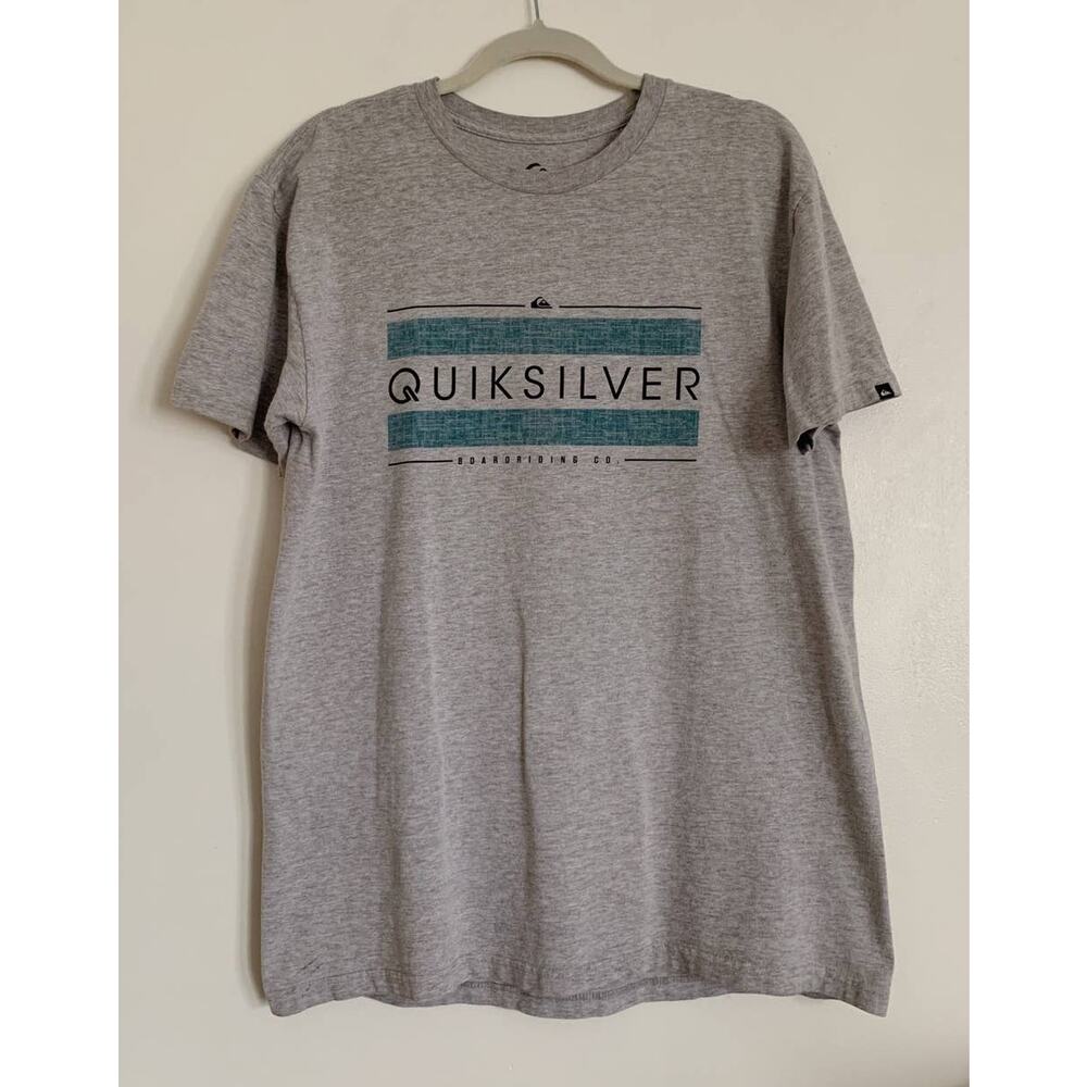 Grey Quiksilver Graphic Short Sleeve T-Shirt L